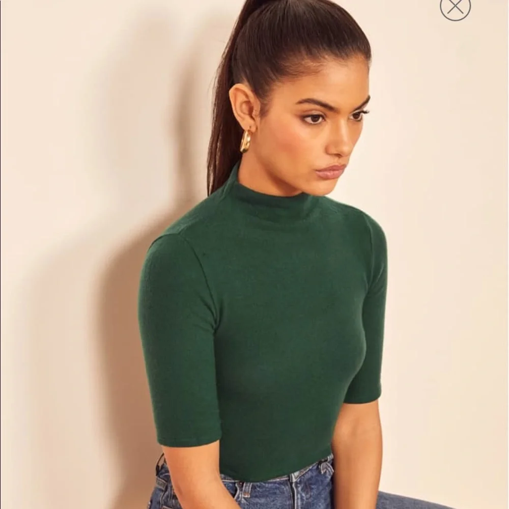 EUC Reformation Sebo Mock Neck Crop Top Black XS - Picture 6 of 16